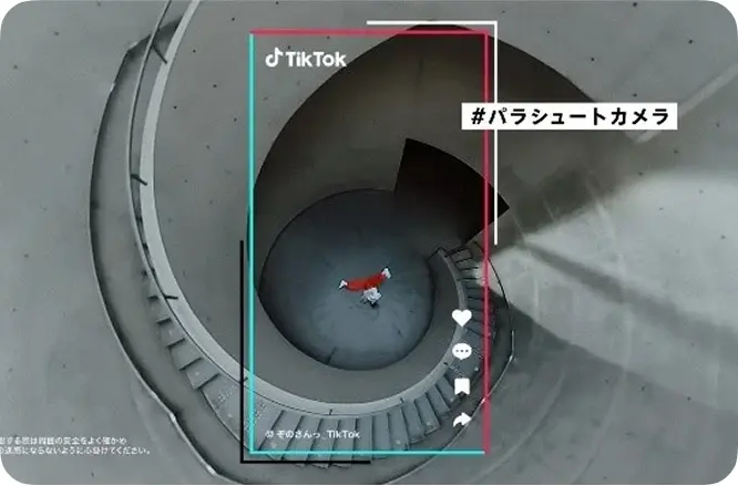 画像:パラシュートカメラの映像